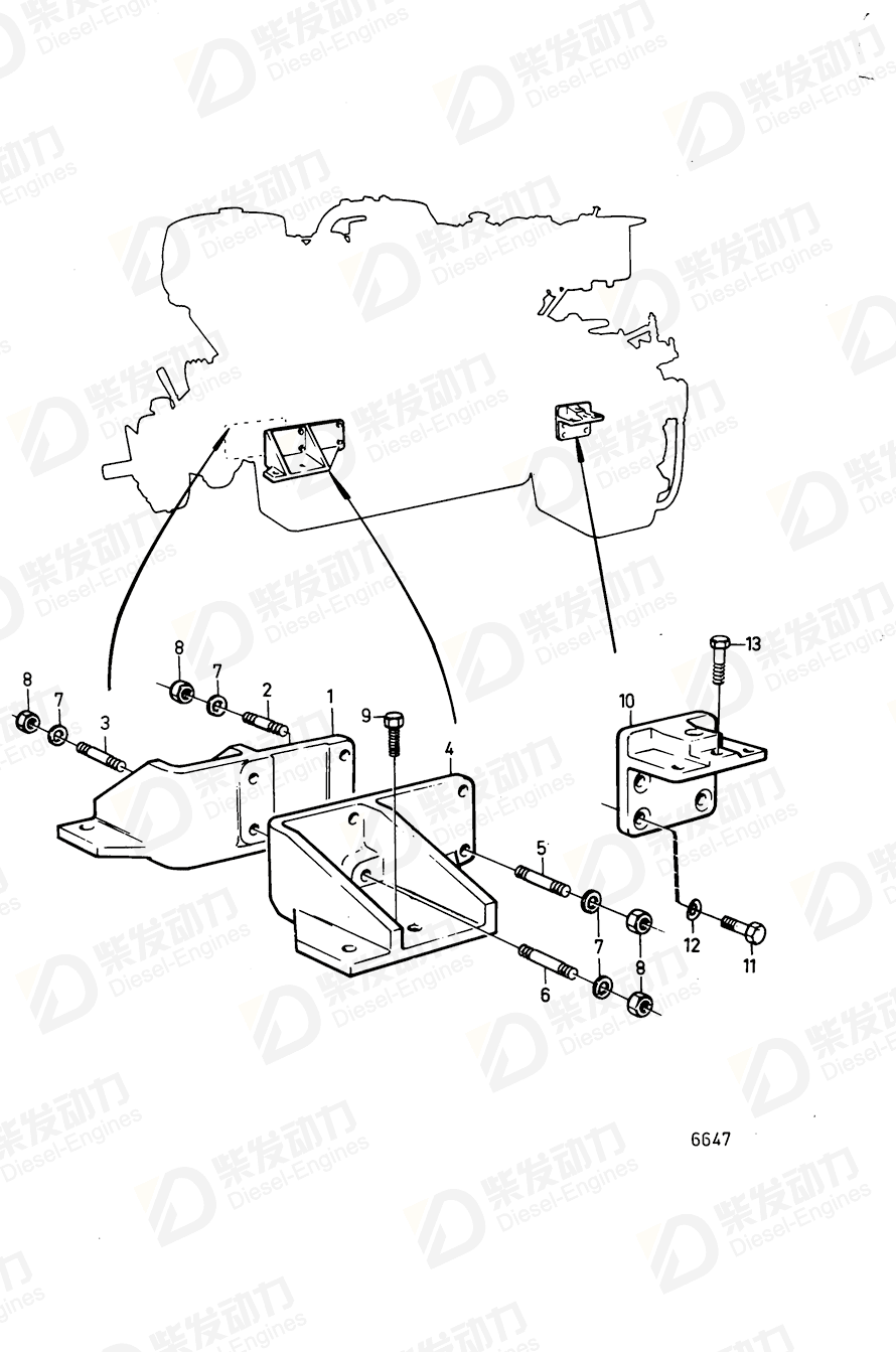 volvo penta Bracket 837587 Drawing volvo penta Bracket 837587 Drawing
